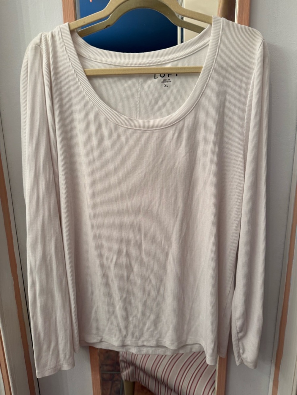 LOFT White Ribbed Knit Top - Picture 4 of 5